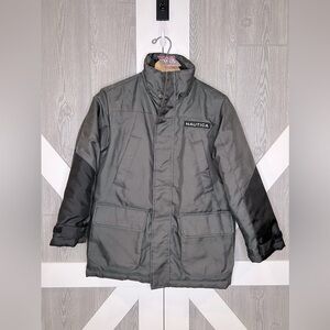 143. Nautica Youth Boys Water Resistant Snorkel Jacket Size S (C-8) Black Gray